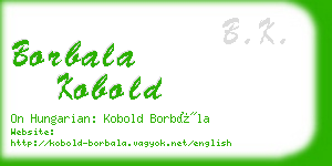 borbala kobold business card